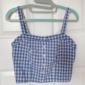 Cropped Gingham Top